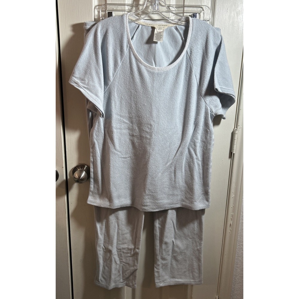 Lucky Brand Women's 2-piece Terry Pajama Set‎ Size Large Blue